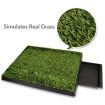 Indoor Pet Toilet Training Dog Potty Pad Grass Mat W/Removable Waste Tray Easy To Clean