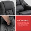 Office 8 Point Heating Swivel Massage Chair Thick Padding Recliner W/ Foot Rest Set-Black