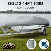 12-14Ft High Quality Weather/Uv Resistant Boat Cover Canopy For  V-Hull Open Fishing Boats