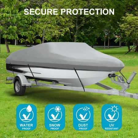 12-14Ft High Quality Weather/Uv Resistant Boat Cover Canopy For  V-Hull Open Fishing Boats