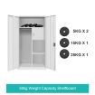 185Cm Lockable Metal Officeworks File Cabinet Storage Cupboard Scratch Resistant & Durable