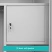 185Cm Lockable Metal Officeworks File Cabinet Storage Cupboard Scratch Resistant & Durable