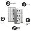 185Cm 9 Doors Gym Office Lab Security Metal Locker Storage Cupbord W/ Heavy Duty Steel