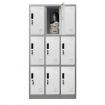 185Cm 9 Doors Gym Office Lab Security Metal Locker Storage Cupbord W/ Heavy Duty Steel