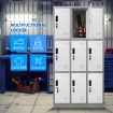 185Cm 9 Doors Gym Office Lab Security Metal Locker Storage Cupbord W/ Heavy Duty Steel