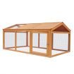 Durable Fir Wood Rabbit Hutch Chicken Coop Cage W/Strong Mesh Wire, Expansive Living Area