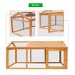 Durable Fir Wood Rabbit Hutch Chicken Coop Cage W/Strong Mesh Wire, Expansive Living Area