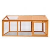 Durable Fir Wood Rabbit Hutch Chicken Coop Cage W/Strong Mesh Wire, Expansive Living Area