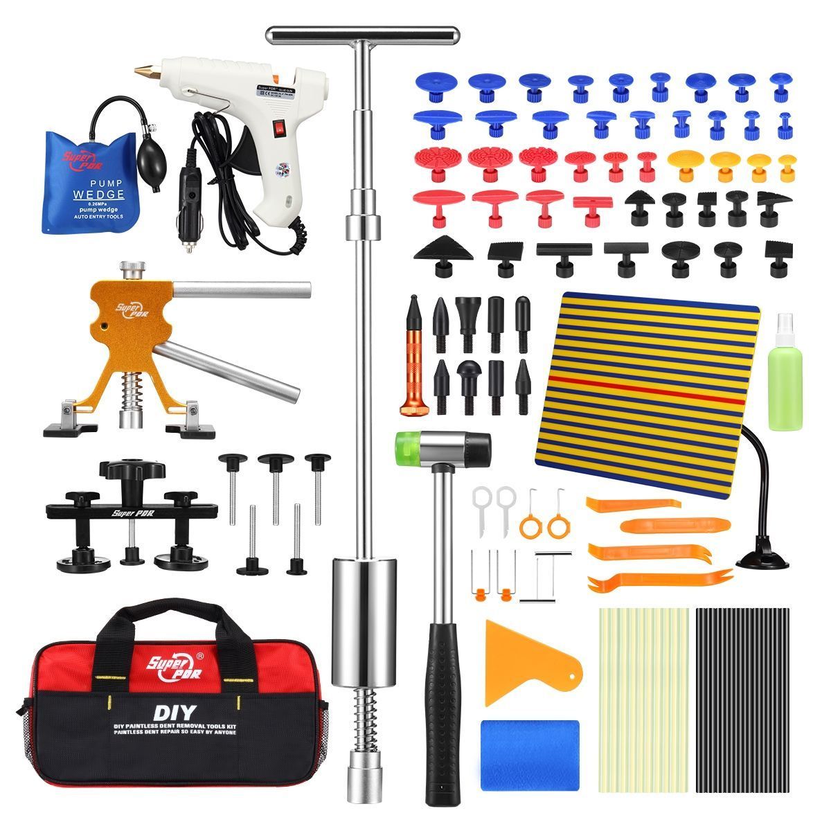 Pro Pdr 102 Pcs Paintless Dent Removal Puller Tool Car Damage Repair Kit Money Saving