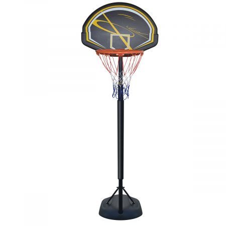 1.6-2.2M Mobile Basketball Hoop Stand W/Ring,Backboard,Stable Base,Protetive Sleeve On Pole