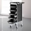 Mobile 6-Tier 5-Sliding-Tray Hair Dressing Trolley Salon  Cart W/Multi-Segments On Top