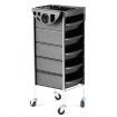 Mobile 6-Tier 5-Sliding-Tray Hair Dressing Trolley Salon  Cart W/Multi-Segments On Top