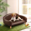 XL Pu Leatherdog Bed Pet Sofa Couch Lounge W/High Density Sponge Padding,4 Legs,Max 50Kg