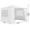 3X3M Waterproof Uv Block Outdoor Gazebo Party Marquee Tent W/2 Doors 2 Windows - White