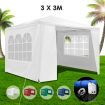 3X3M Waterproof Uv Block Outdoor Gazebo Party Marquee Tent W/2 Doors 2 Windows - White