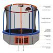 10Ft 60-Spring High Bouncy Trampoline W/Safety 1.8M Enclosure,Basketball Hoop, Max 150Kg