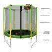 60&quot; 36-Spring Mini Jumping Trampoline W/Basketball Hoop, Safety 1.25M Enclosure, Max 60Kg