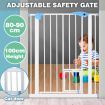 100Cm Tall 80-90Cm Width Double Lock Pet Child Safety Gate Barrier Fence W/ Cat Door