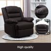 Super Soft Pu Leather High Density Foam 135° Recliner Arm Chair W/Adjustable Footrest