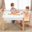 Kids Table Chair Set W/Flippable Desktop 1 For Chalkbord 1 For Flat Surface,Ample Storage