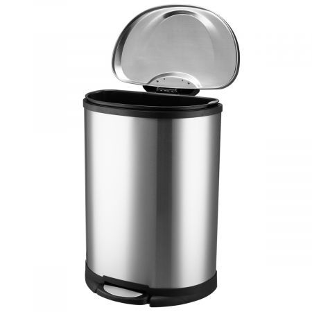 Quiet Operate 50L Stainless Steel Garbage Waste Pedal Bin No Odor Good Sealing