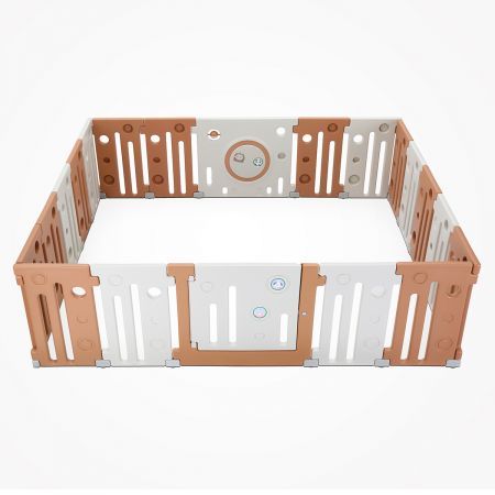 Shape Adjustable 20 Panels Baby Playpen Toddler Activty Center W/Safety Lock, Gate