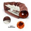 Cat Tunnel W/ Hanging Ball + Relaxing Cosy Bed Best Toy Furniture Gift For Cat