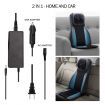 Home Car Seat Massager Heated Cushion W/Vibrate,Shiatsu,Roll,Knead Function-Blue