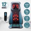 Home Car Seat Massager Heated Cushion W/Vibrate,Shiatsu,Roll,Knead Function-Blue