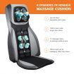 Home Car Seat Massager Heated Cushion W/Vibrate,Shiatsu,Roll,Knead Function-Grey