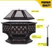 28" Outdoor Fire Pit Portable Fireplace Brazier Patio Heater Easy To Empty & Clean