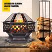 28" Outdoor Fire Pit Portable Fireplace Brazier Patio Heater Easy To Empty & Clean