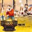 28" Outdoor Fire Pit Portable Fireplace Brazier Patio Heater Easy To Empty & Clean