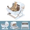 Easy Cleaning Semi Automatic Cat Litter Box Toilet For Cats Up To 7.5Kg -Large Size