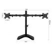 Height Adjustable Dual Monitor Stand Desk Mount Bracket For 13-27 Inches Screen