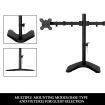 Height Adjustable Dual Monitor Stand Desk Mount Bracket For 13-27 Inches Screen