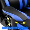 XL Gaming Racing Thick Padded Office Chair W/180 Degree Reclining Max Comfort-Blue/Black