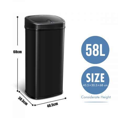 58L Kitchen Touchless Automatic Sensor Bin Trash Waste Can No Smell Good Sealing