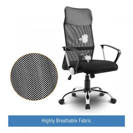 High Back Breathable Mesh Computer Executive Office Chair W/Comfortable Pu Headrest