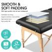 55Cm Width Height Adjustable 2-Fold Massage Table Bed Padded W/6Cm Foam Portable