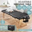 80Cm Width Height Adjustable 2-Fold Massage Table Bed Padded W/6Cm Foam Portable