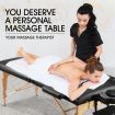 80Cm Width Height Adjustable 2-Fold Massage Table Bed Padded W/6Cm Foam Portable