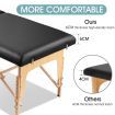 80Cm Width Height Adjustable 2-Fold Massage Table Bed Padded W/6Cm Foam Portable