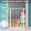 79Cm Tall 75-85Cm Width Double Lock Pet Child Safety Gate Barrier Fence W/ Cat Door