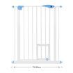 79Cm Tall 75-85Cm Width Double Lock Pet Child Safety Gate Barrier Fence W/ Cat Door