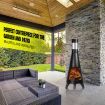 47"Outdoor Fire Pit Patio Heater Brazier W/Safety Mesh Door,Chimney For Ventilation