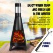 47"Outdoor Fire Pit Patio Heater Brazier W/Safety Mesh Door,Chimney For Ventilation