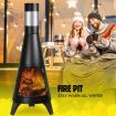 47"Outdoor Fire Pit Patio Heater Brazier W/Safety Mesh Door,Chimney For Ventilation