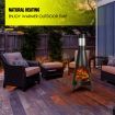 47"Outdoor Fire Pit Patio Heater Brazier W/Safety Mesh Door,Chimney For Ventilation