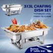 3 X 3L Bain Maire Bow Chafing Dish Set Stainless Steel Food Buffet Warmer